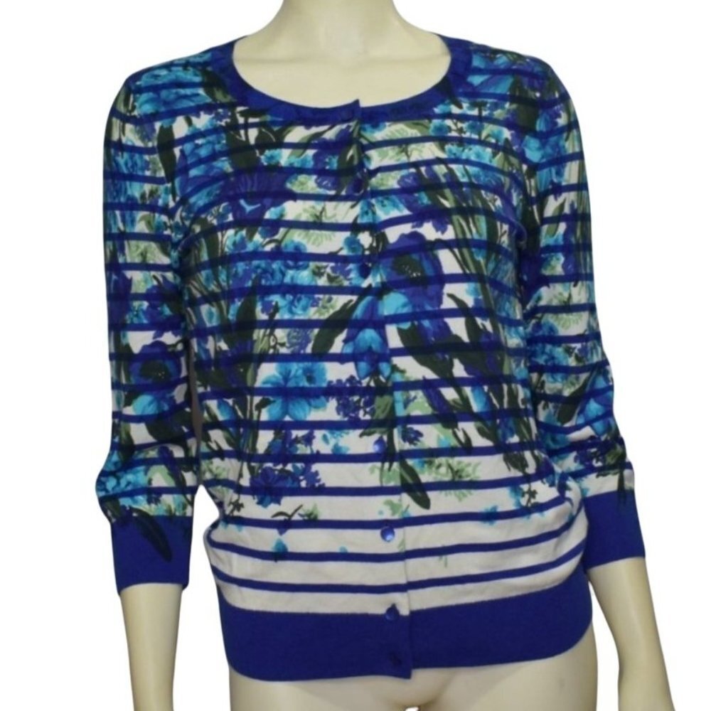 TALBOTS CARDIGAN 3/4 SLEEVES‎ SWEATER SZ SM